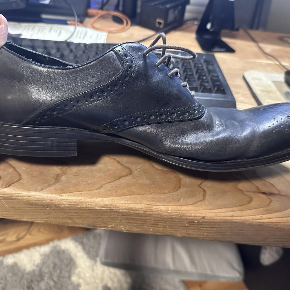 Aston Grey Black Wingtips Dress Shoes mens 12 US - Picture 5 of 10